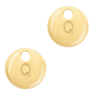 Basic quality metaal bedel initial Q Goud (nikkelvrij)
