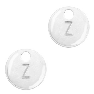 Basic quality metaal bedel initial Z Antiek zilver (nikkelvrij)