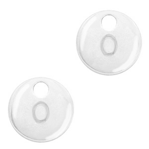 Basic quality metaal bedel initial O Antiek zilver (nikkelvrij)