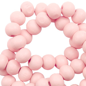 Houten kralen 8mm rond Seashell pink