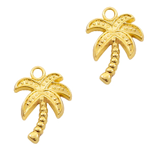 Basic quality metaal bedel palmtree Goud (nikkelvrij)