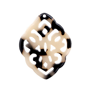 Hangers van resin ruit barok Cream black