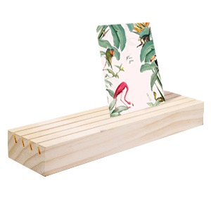 Sieraden display hout vier rijen voor sieradenkaartjes Natural (natuurlijke kleur van het hout)