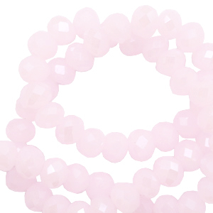 Facet kralen top quality disc 4x3 mm Light orchid pink-pearl shine coating