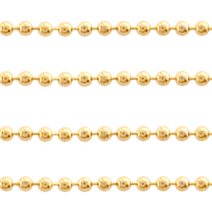 Benodigdheden van Stainless steel Roestvrij staal (RVS) ball chain 1.4mm Goud