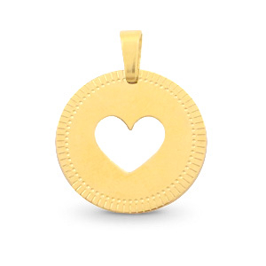 Bedels van Stainless steel Roestvrij staal (RVS) 12mm heart Mix&Match Goud