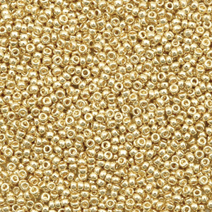 Miyuki 15/0 rocailles Duracoat galvanized champagne gold 15-4204