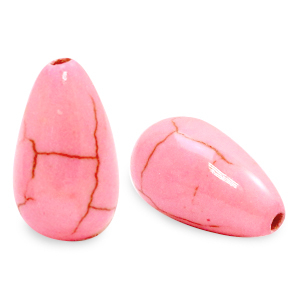 Keramiek kraal druppel Pink