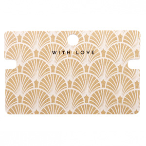 Kaartjes voor sieraden 'with love' Art Deco Brown