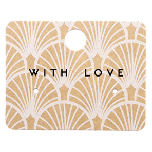 Kaartjes voor sieraden 'with love' Art Deco Brown
