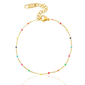 Armbanden van Stainless steel Roestvrij staal (RVS) rainbow Goud