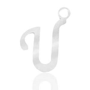 Bedels van Stainless steel Roestvrij staal (RVS) initial U Zilver