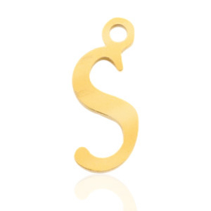 Bedels van Stainless steel Roestvrij staal (RVS) initial S Goud