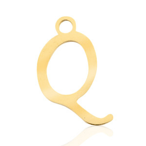 Bedels van Stainless steel Roestvrij staal (RVS) initial Q Goud