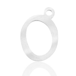 Bedels van Stainless steel Roestvrij staal (RVS) initial O Zilver