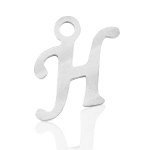 Bedels van Stainless steel Roestvrij staal (RVS) initial H Zilver