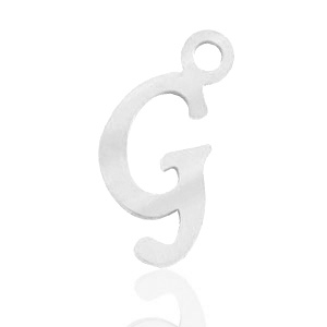 Bedels van Stainless steel Roestvrij staal (RVS) initial G Zilver
