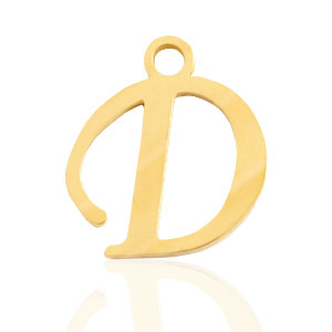 Bedels van Stainless steel Roestvrij staal (RVS) initial D Goud