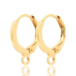 Oorbellen sluitbaar met 1 oog 12mm Goud