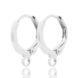 Oorbellen sluitbaar met 1 oog 11mm Antiek zilver