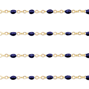 Benodigdheden van Stainless steel Roestvrij staal (RVS) jasseron 1mm Donker blauw-goud