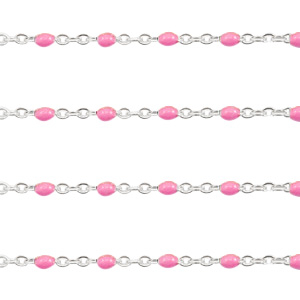 Benodigdheden van Stainless steel Roestvrij staal (RVS) jasseron 1mm Fuchsia-zilver