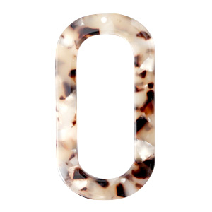 Hangers van resin langwerpig ovaal 56x30mm Mixed beige brown