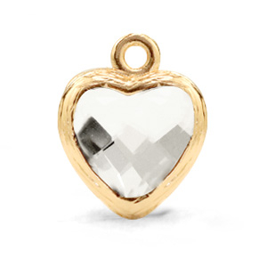 Hanger van crystal glas heart Crystal-gold