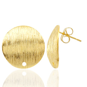 Metaal onderdelen TQ oorbel oorsteker 18mm met oog Goud