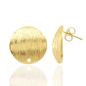 Metaal onderdelen TQ oorbel oorsteker 15mm met oog Goud