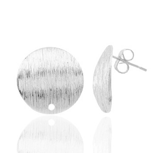 Metaal onderdelen TQ oorbel oorsteker 15mm met oog Antiek zilver