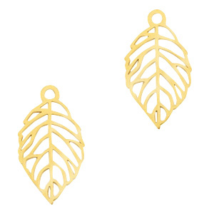 Bedels van Stainless steel Roestvrij staal (RVS) leaf Goud