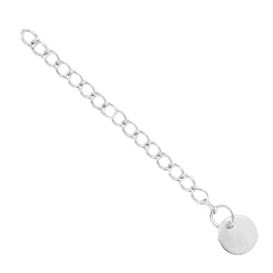 Benodigdheden van Stainless steel Roestvrij staal (RVS) verlengketting coin 8mm Zilver