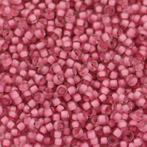 Miyuki 11/0 rocailles Semi frosted light raspberry lined crystal 11-1931