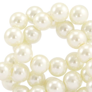 Top quality Glasparels rond 8 mm Off white
