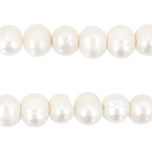 BQ Zoetwater parels rond 7-8mm Natural white