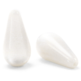 Super Polaris kralen druppel vorm shiny Bianco white