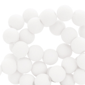 8 mm kralen van acryl matt White
