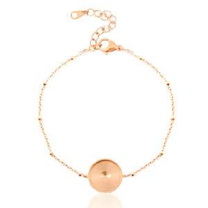 Polaris Steel armband (RVS) met setting voor 12mm cabochon ball Ros&eacute; goud
