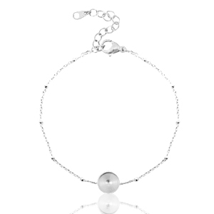 Polaris Steel armband (RVS) met setting voor 7mm cabochon / Swarovski SS34 ball Zilver