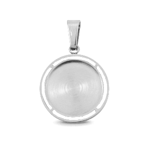 Polaris Steel bedel (RVS) met setting voor 12mm cabochon Zilver