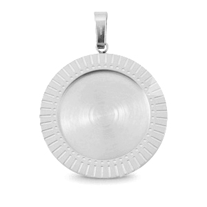 Polaris Steel bedel (RVS) met setting voor 20mm cabochon Zilver