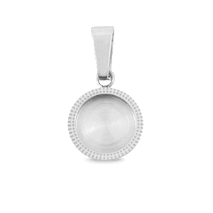 Polaris Steel bedel (RVS) met setting voor 7mm cabochon/Swarovski SS34 Zilver