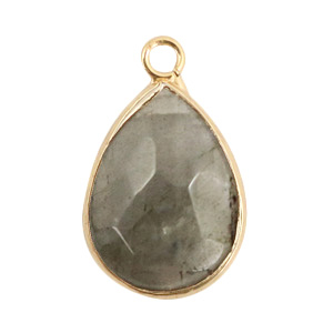 Hangers van natuursteen druppel Fossil grey-gold