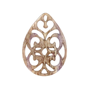 Hangers van resin druppel barok 38x27mm Sugar almond taupe