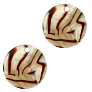 Hangers van resin rond 12mm Incense beige pearl