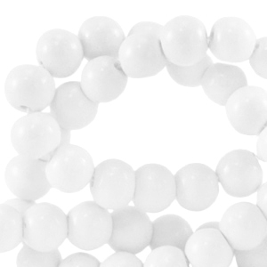 Glaskralen 8 mm opaque Bright white