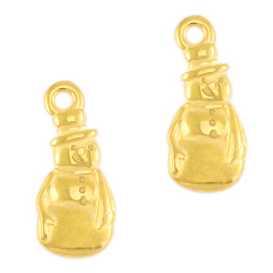 Metaal bedels DQ snowman Goud (nikkelvrij)