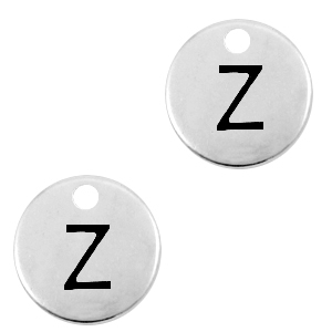 Metaal bedels DQ letter Z Antiek zilver (nikkelvrij)