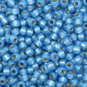 Miyuki 8/0 rocailles Duracoat silverlined dyed aqua blue 8-4242